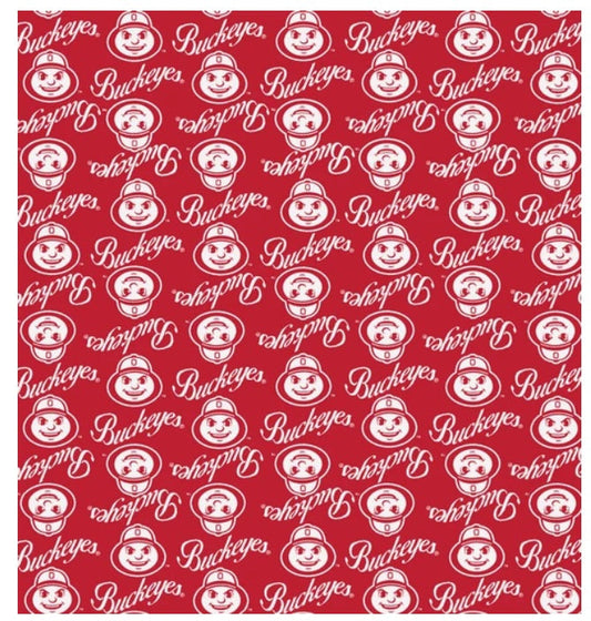 Ohio State Buckeyes NCAA College Mini Packed Logo Sykel Enterprises Cotton Fabric OHS-1390