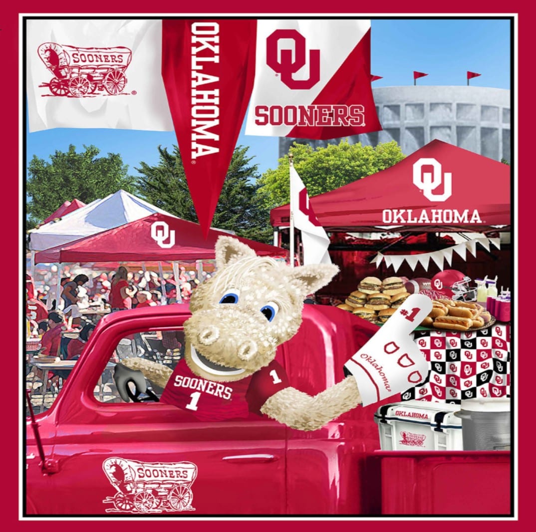 Ohio State Buckeyes NCAA College Tailgate Panel Design Sykel Cotton Fabric OHS-1157