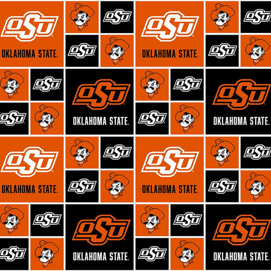 Oklahoma State Cowboys NCAA College Box Sykel Cotton Fabric OSU-020