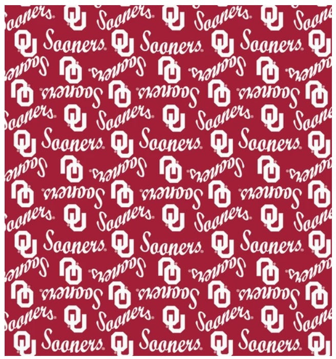 Oklahoma Sooners NCAA College Mini Packed Logo Sykel Enterprises Cotton Fabric OU-1390