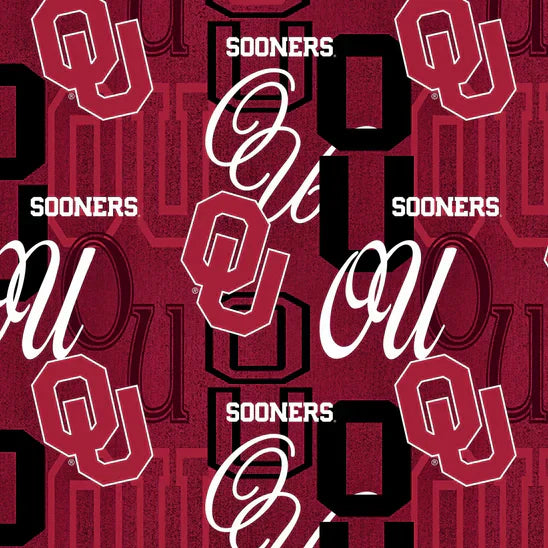 Oklahoma Sooners NCAA College Letters Sykel Cotton Fabric OU-1372