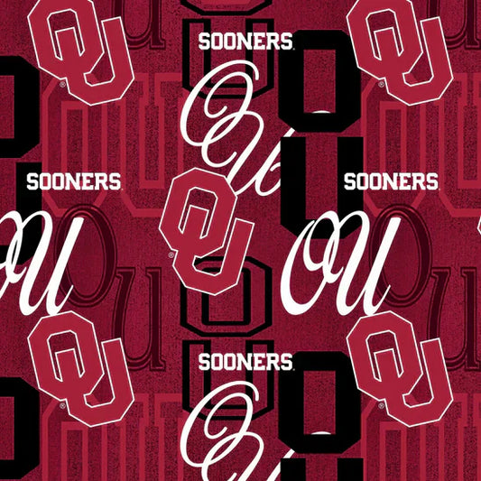 Oklahoma Sooners NCAA College Letters Sykel Cotton Fabric OU-1372