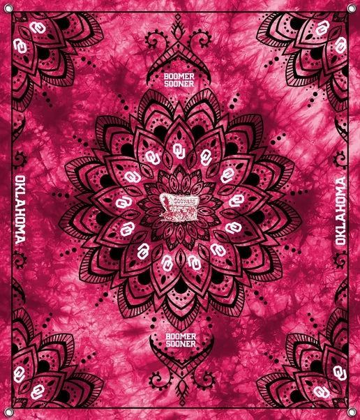 Oklahoma Sooners NCAA College Tapestry Spirit Banner 58x47 inches Sykel Enterprises 4 Grommets Polyester Fabric OU-5001