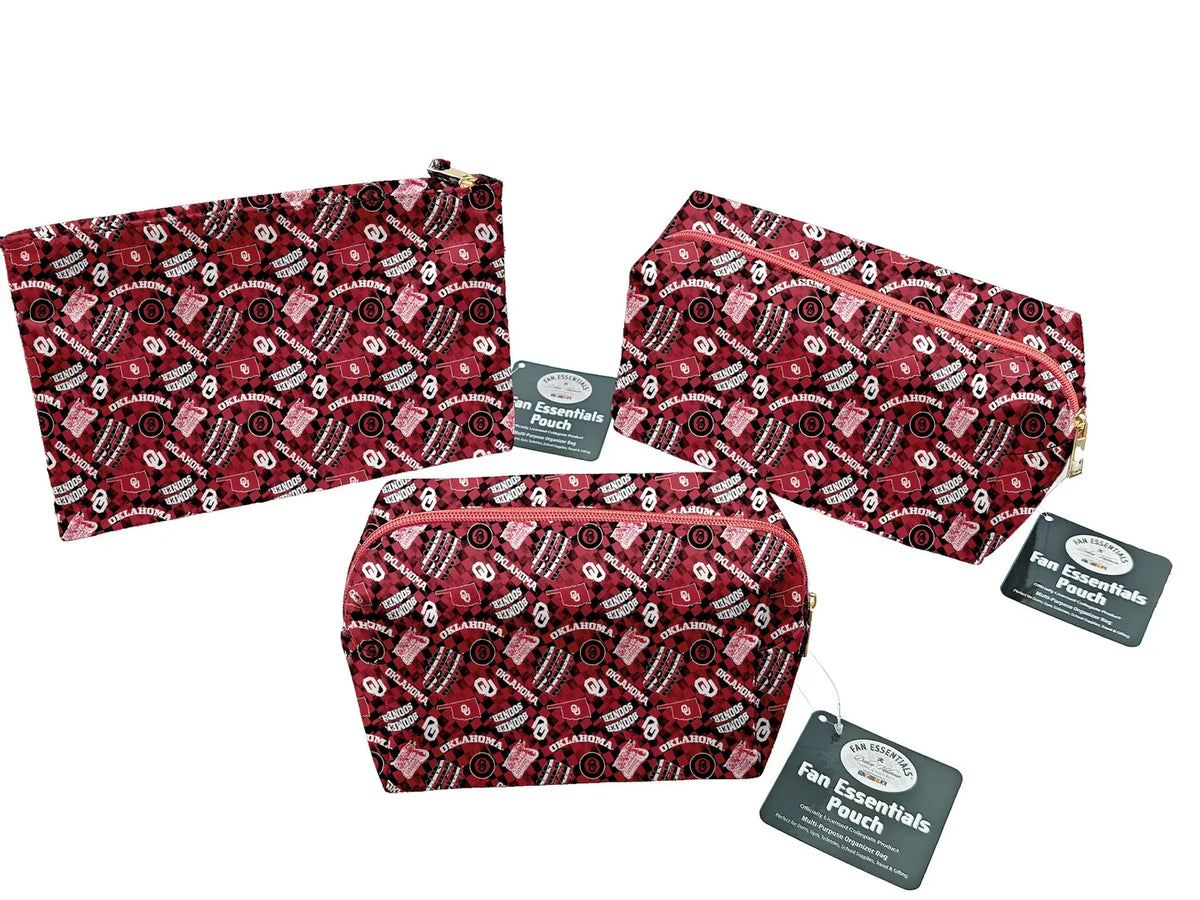 Oklahoma Sooners NCAA Collegiate Bag Pouch Large Medium and Wristlet Collection Sykel Enterprises OU-5006