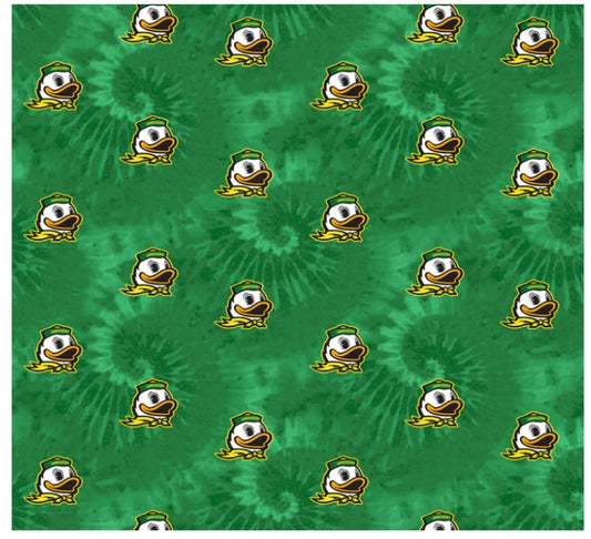 Oregon Ducks NCAA College Tie Dye Sykel Cotton Fabric OR-1316
