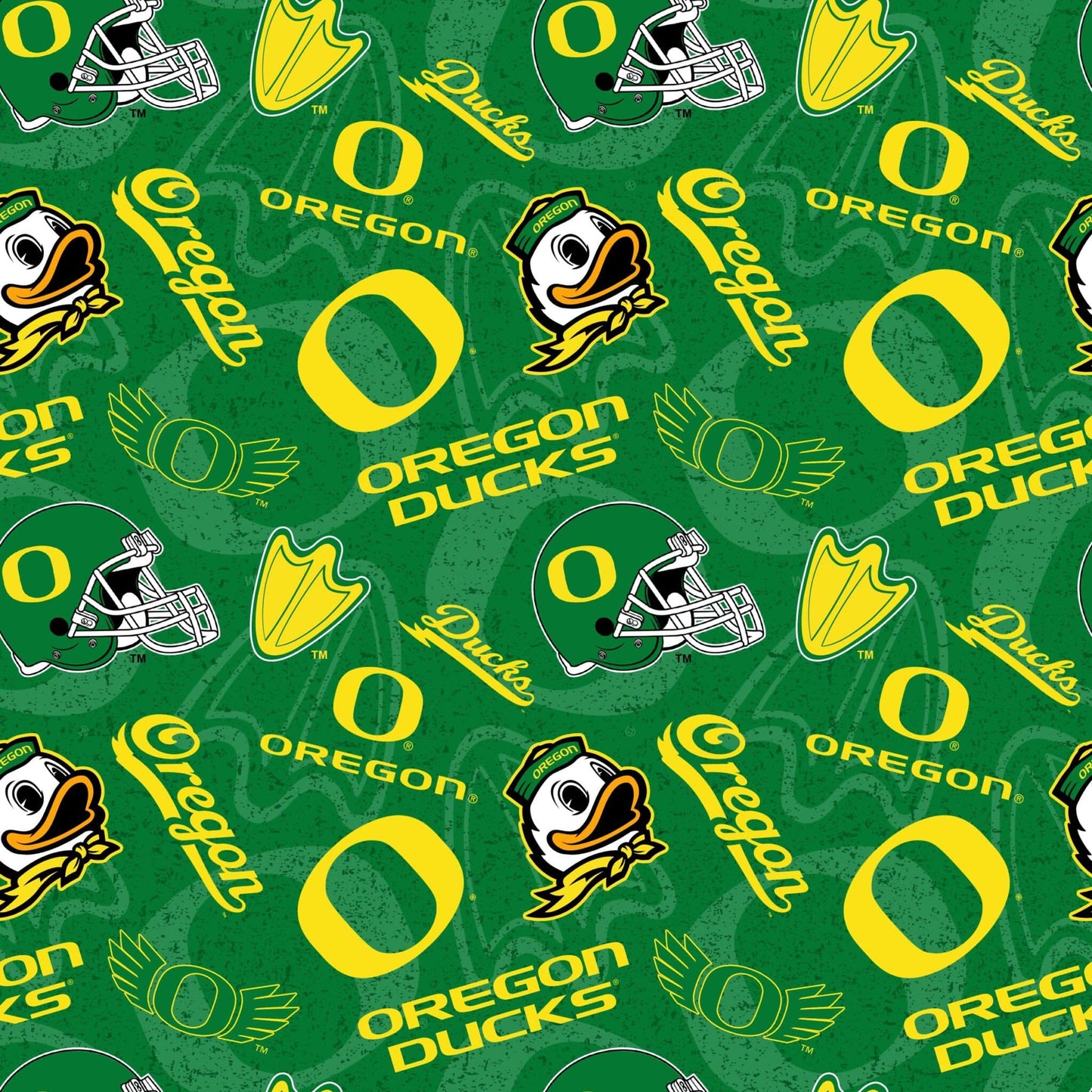 Oregon Ducks NCAA College Tone on Tone Sykel Cotton Fabric OR-1178