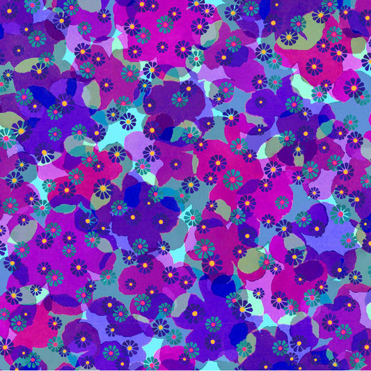 Tropical Punch Cotton Fabric Collection by Sykel-Tropical Watercolor Fuschia Tones