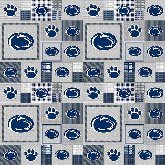 Penn State Nittany Lions NCAA College Grey Box Sykel Enterprises Polyester Fleece Fabric PS-158