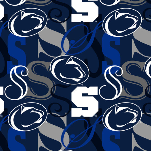Penn State Nittany Lions NCAA College Letters Sykel Cotton Fabric PS-1372