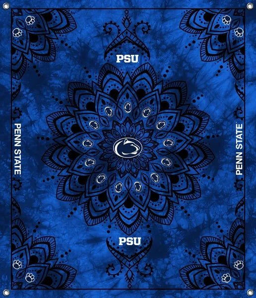 Penn State Nittany Lions NCAA College Tapestry Spirit Banner 58x47 inches Sykel Enterprises 4 Grommets Polyester Fabric PS-5001