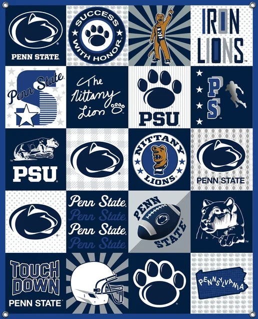Penn State Nittary Lions NCAA College Shirt Spirit Banner 58x47 inches Sykel Enterprises 4 Grommets Polyester Fabric PS-5003