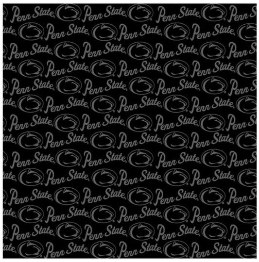 Pennsylvania State Nittany Lions NCAA College Black on Black Mini Pigment Print Sykel Enterprises Cotton Fabric PS-1393-BL