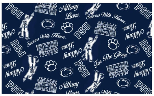 Pennsylvania State Nittany Lions NCAA College Mini Stadium Logo Sykel Enterprises Cotton Fabric PS-1389