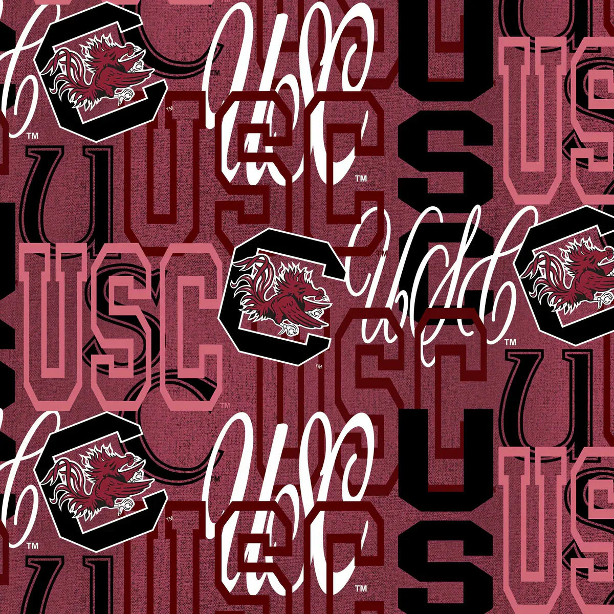 South Carolina Gamecocks NCAA College Letters Sykel Cotton Fabric SC-1372