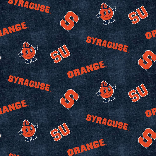 Syracuse Orange NCAA College Distressed Sykel FLANNEL Cotton Fabric SYR-1152