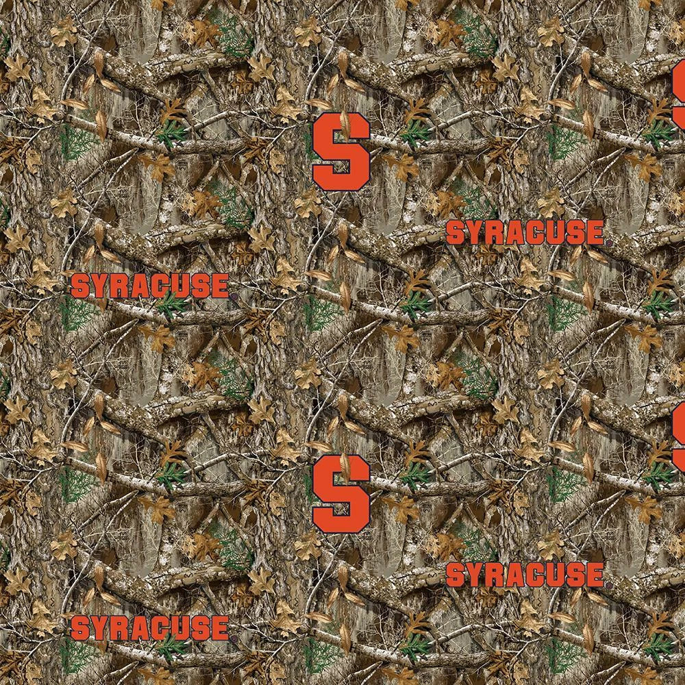 Syracuse Orange NCAA College Realtree Camo Sykel Enterprises Cotton Fabric SYR-1163