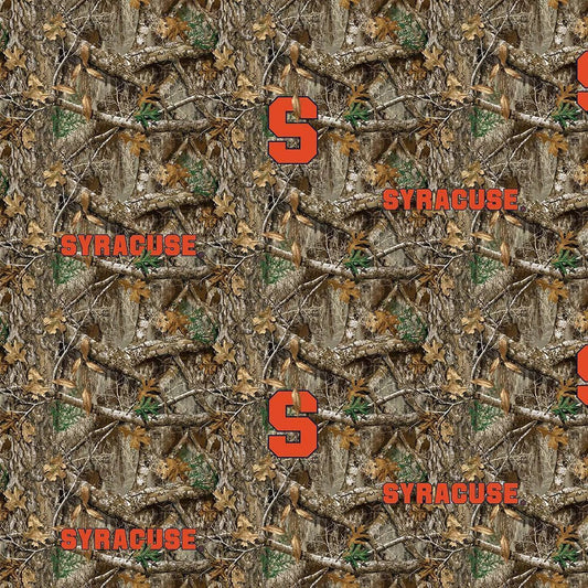Syracuse Orange NCAA College Realtree Camo Sykel Enterprises Cotton Fabric SYR-1163