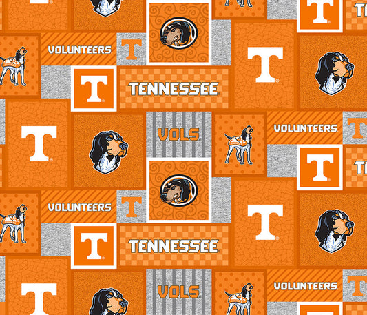 Tennessee Volunteers Vols NCAA College Patch Sykel Enterprises Polyester FLEECE Fabric TEN-1177