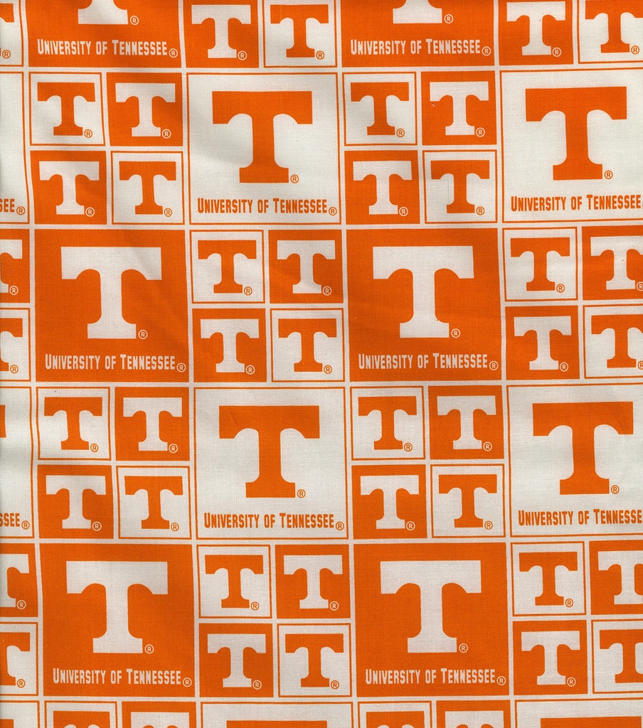Tennessee University Vols (Volunteers) NCAA College Box Sykel Cotton Fabric TEN-020