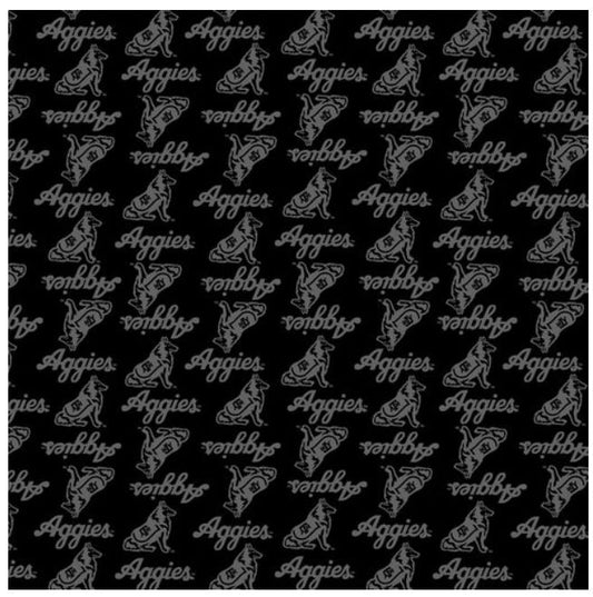 Texas A&M Aggies NCAA College Black on Black Mini Pigment Print Sykel Enterprises Cotton Fabric TAM-1393-BL