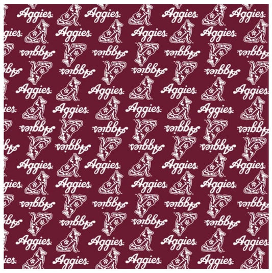 Texas A&M Aggies NCAA College Mini Packed Logo Sykel Enterprises Cotton Fabric TAM-1390