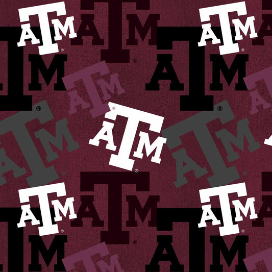 Texas A&M Aggies NCAA College Letters Sykel Cotton Fabric TAM-1372