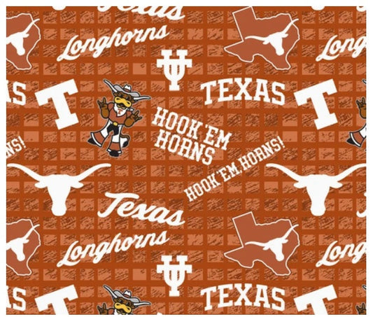Texas Longhorns JERSEY KNIT NCAA College Sykel Enteprises Polyester Spandex Fabric TX-1401