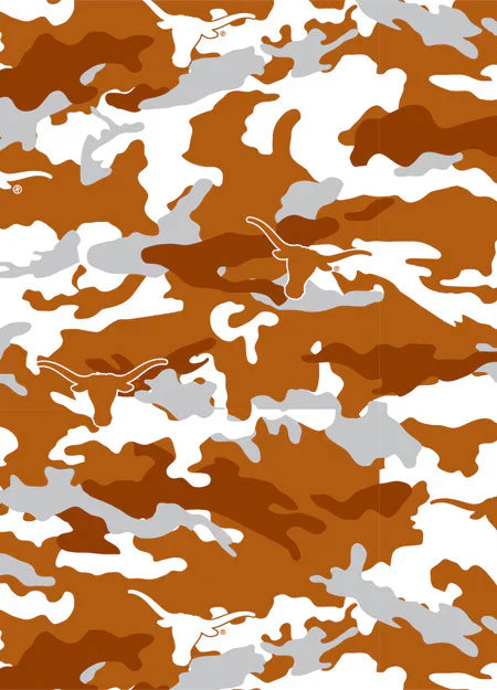 Texas Longhorns NCAA College Camo Sykel Cotton Fabric TX-805