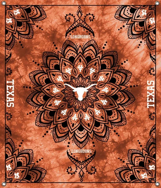 Texas Longhorns NCAA College Tapestry Spirit Banner 58x47 inches Sykel Enterprises 4 Grommets Polyester Fabric TX-5001