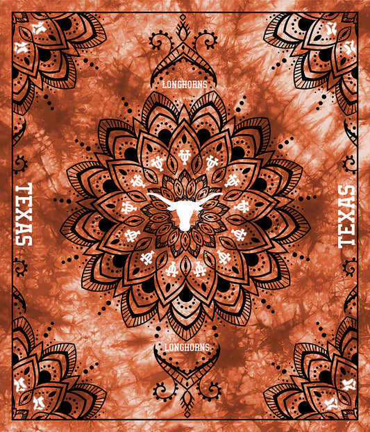 Texas Longhorns NCAA Collegiate Tapestry Finished Panel 48"x56" Sykel Polyester Fabric TX-1360
