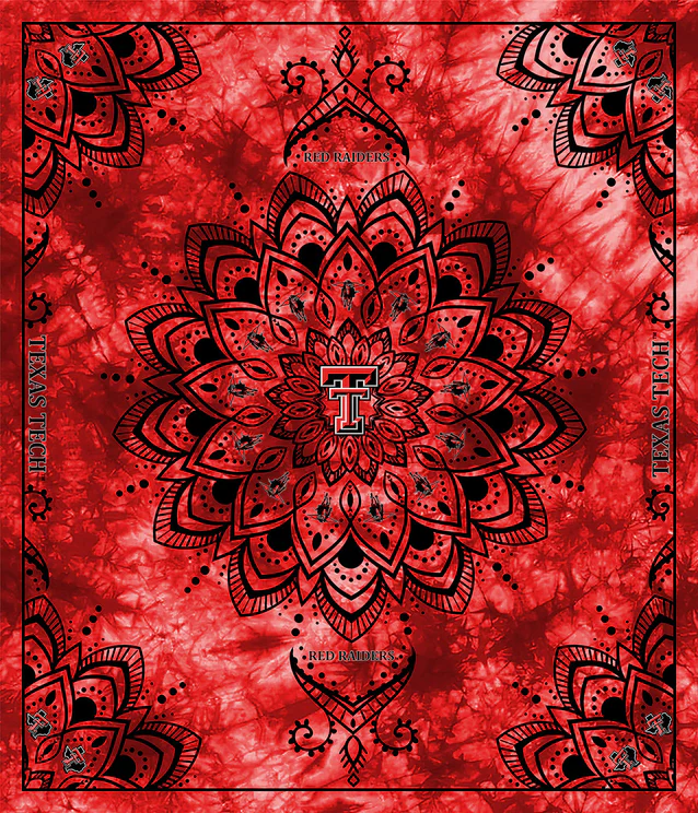 Texas Tech Red Raiders NCAA College Collegiate Tapestry Panel 48"x56" Sykel Enterprises Polyester MINKY Fabric TT-1360
