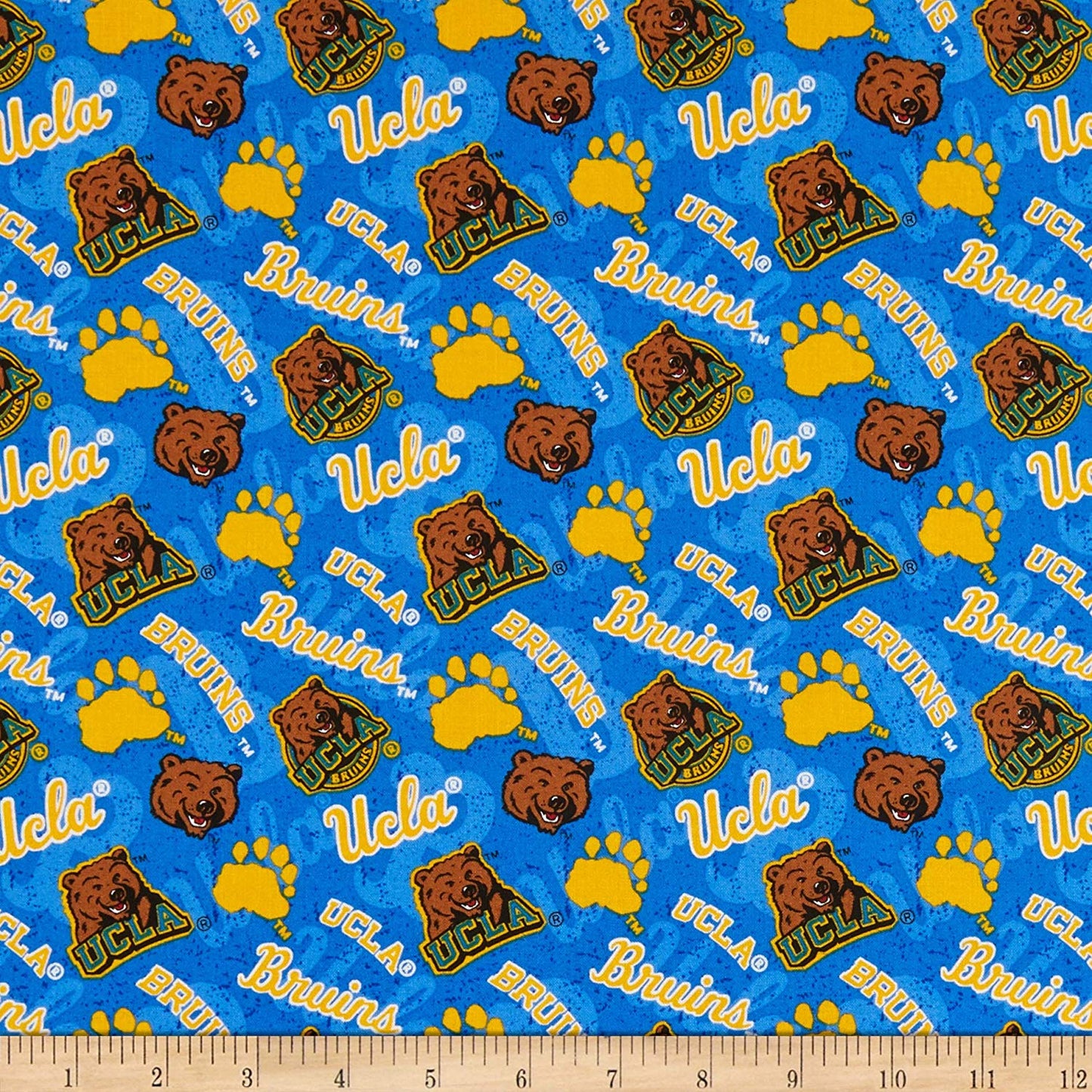 University of California at Los Angeles Bruins NCAA UCLA Tone on Tone Sykel Cotton Fabric UCLA-1178