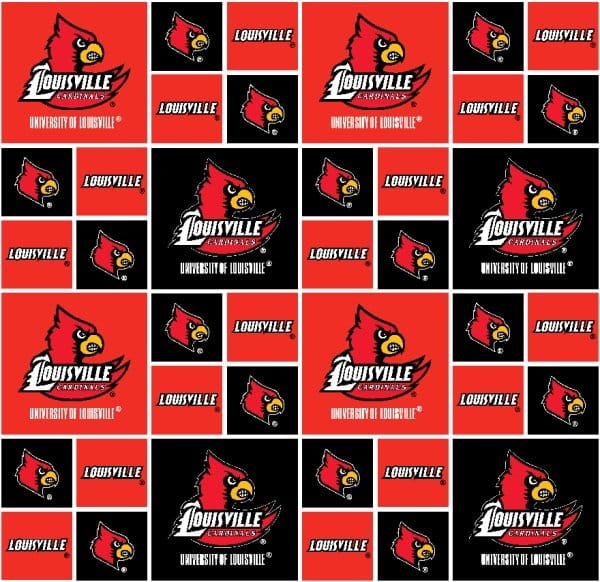 Louisville Cardinals NCAA College Box Sykel Cotton Fabric LOU-020
