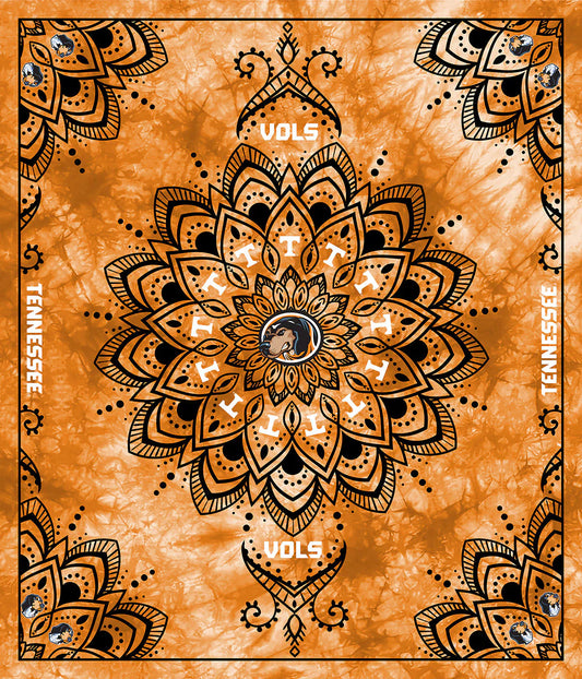 Tennesse Vols NCAA Collegiate Tapestry Finished Panel 48"x56" Orange Sykel Polyester Minky Fabric TEN-1360