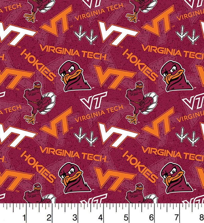 Virginia Tech Hokies NCAA College VT Tone on Tone Sykel Cotton Fabric VT-1178