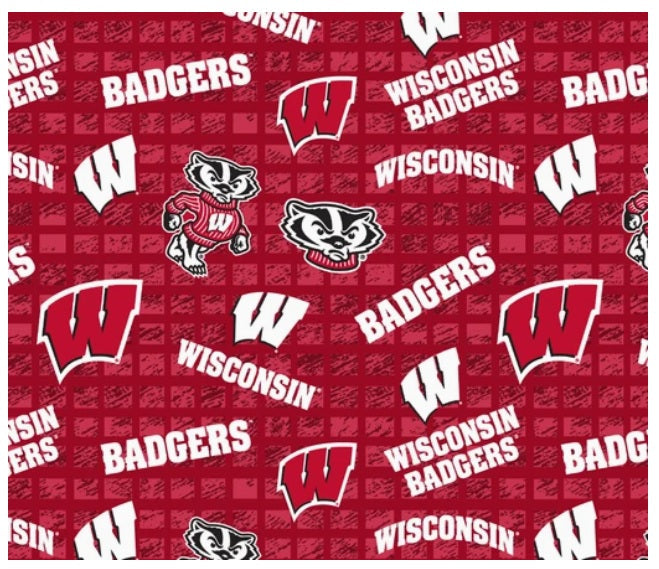 Wisconsin Badgers JERSEY KNIT NCAA College Sykel Enteprises Polyester Spandex Fabric WIS-1401