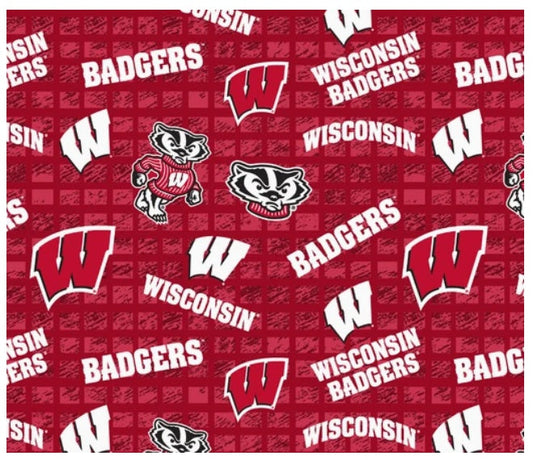Wisconsin Badgers JERSEY KNIT NCAA College Sykel Enteprises Polyester Spandex Fabric WIS-1401