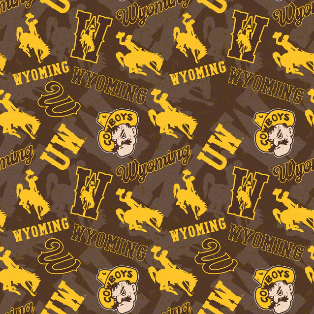 Wyoming Cowboys NCAA College Tone on Tone Sykel Enterprises Cotton Fabric WY-1178